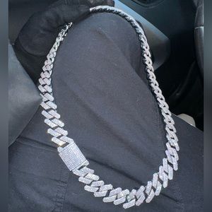 24 inches cuban link chain cz stones